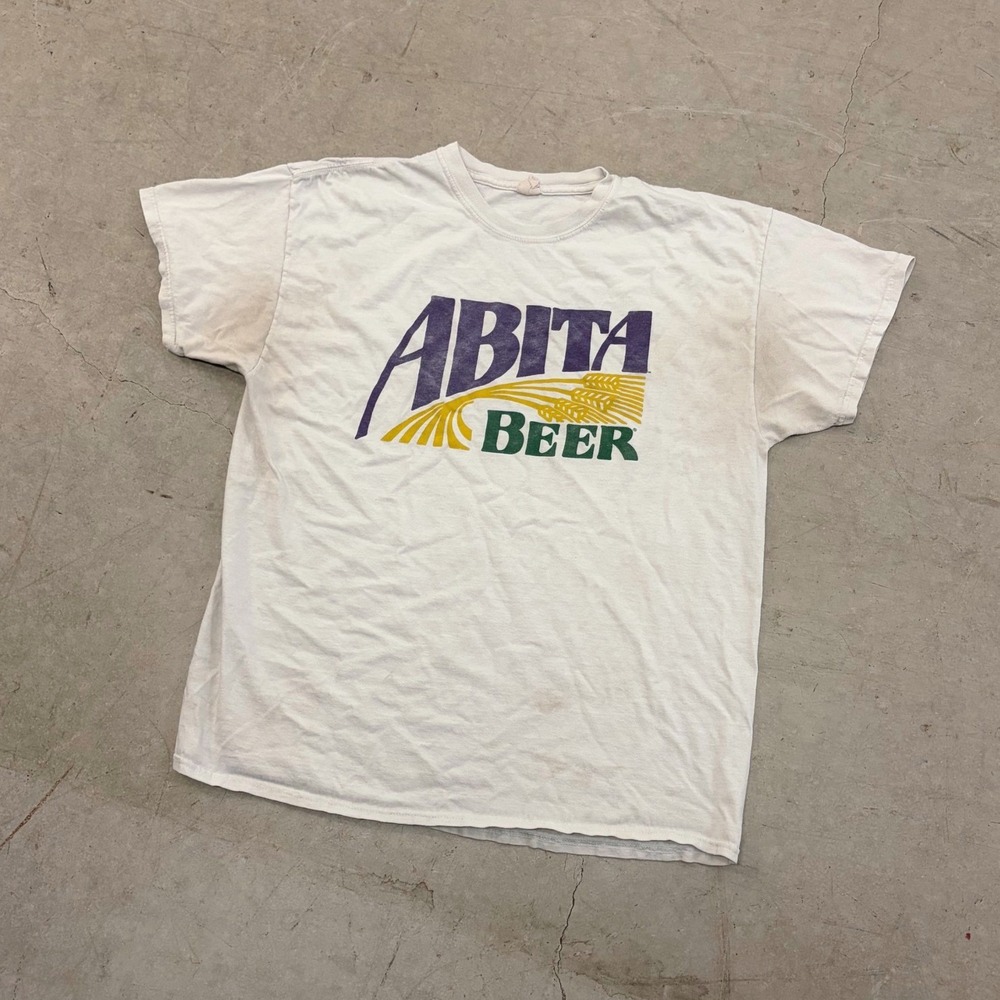 Abita Beer Brewery Graphic T-Shirt Mens XL White Cotton Short Sleeve